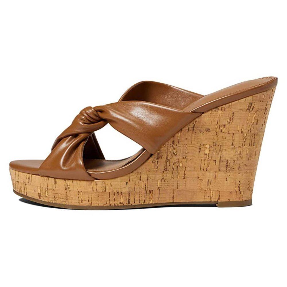 Bonia Brown Wedge Sandals