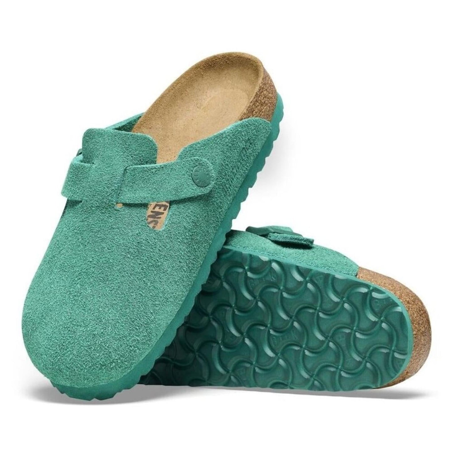 Boston Digital Green Suede Leather Clogs