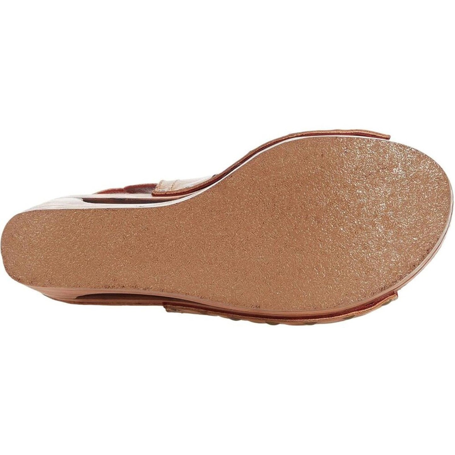 Imenlda Tan Rustic Leather Wedge Sandals