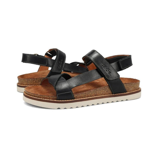 Sideways Black Leather Sandals