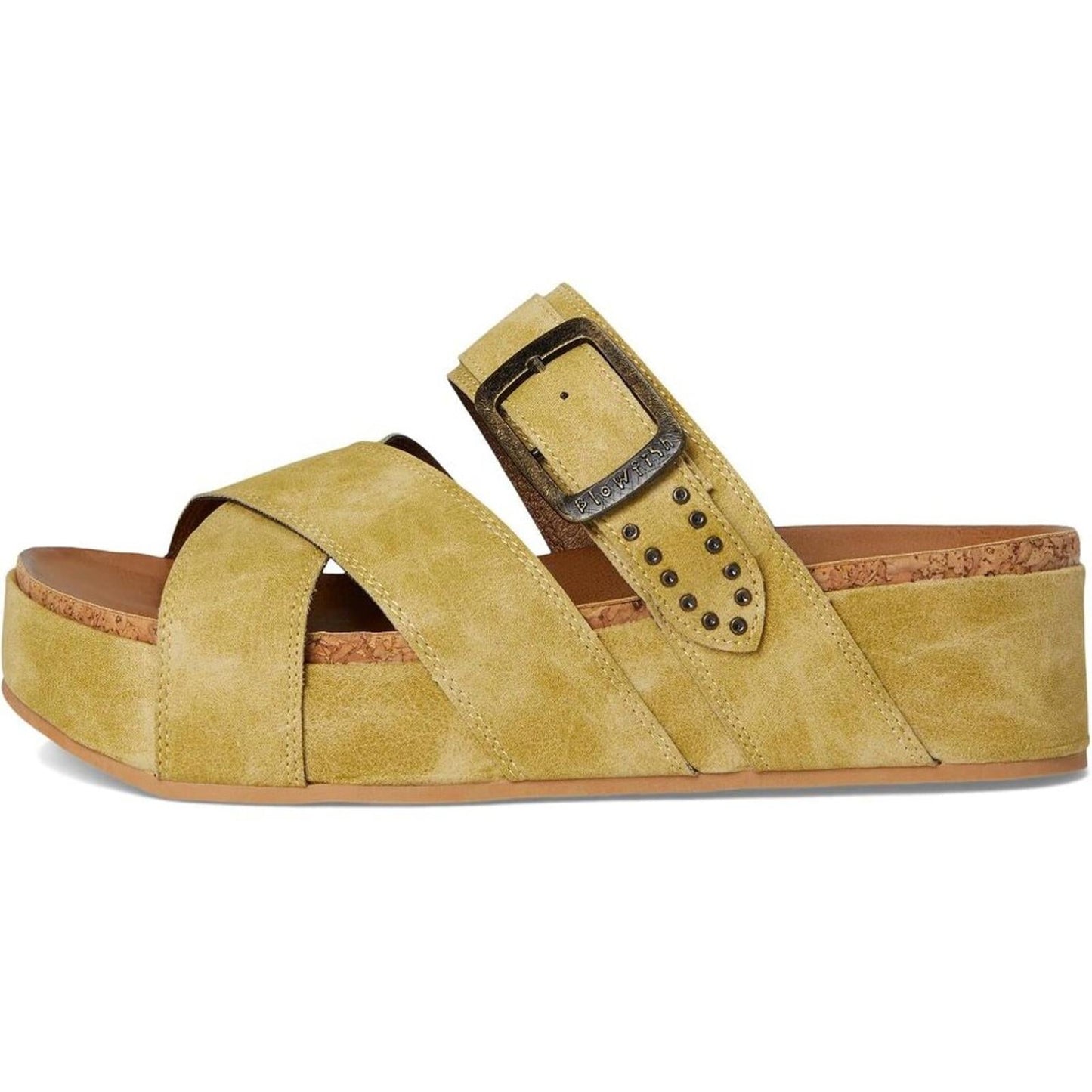 Iris Pistachio Faux Suede Sandals