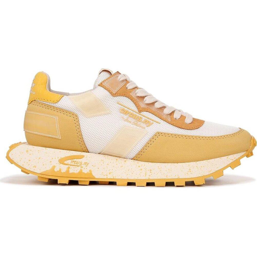 Devyn Yellow White Lace Up Sneakers