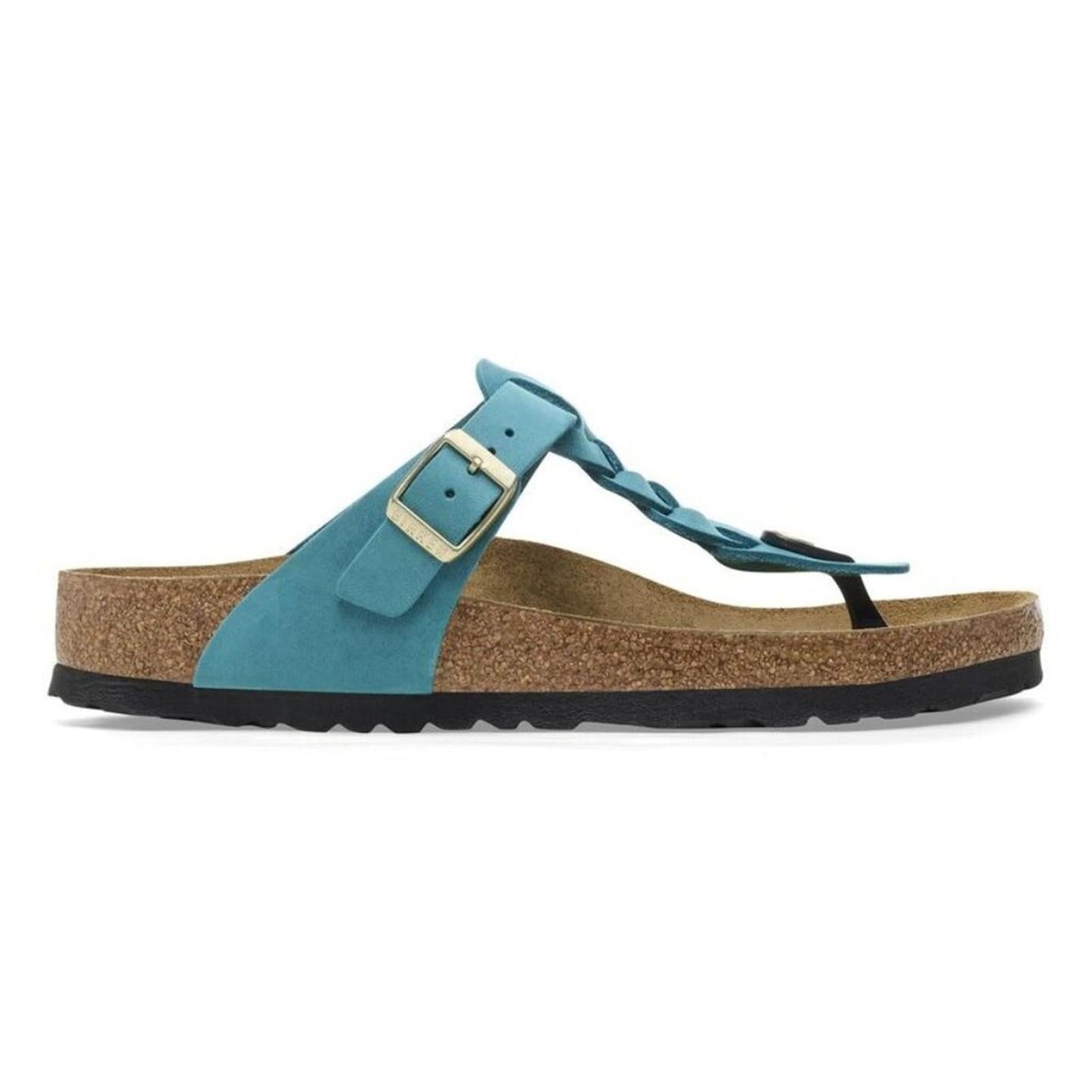 Gizeh Biscay Bay Blue Braided Oiled Leather Sandals