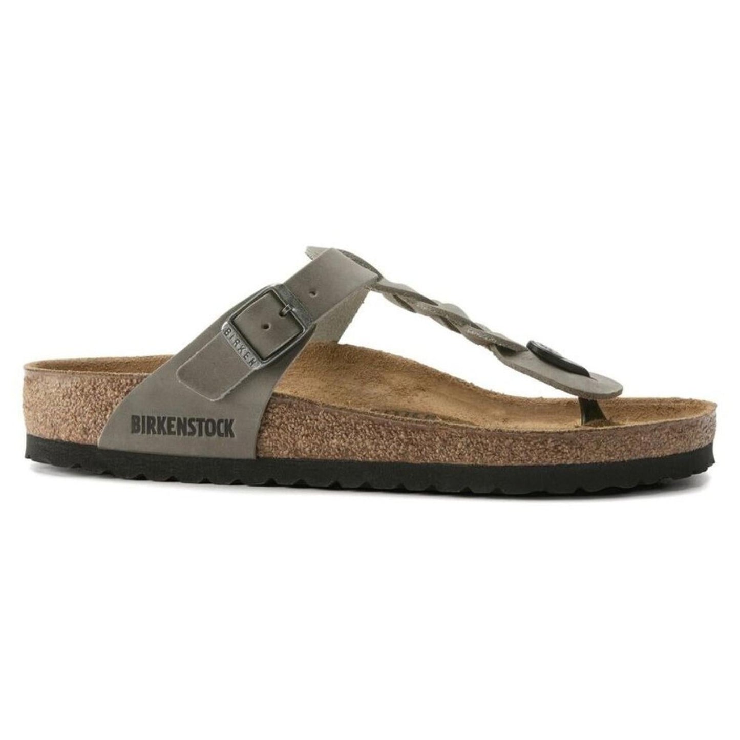 Gizeh Braided Iron Oiled Leather Sandals