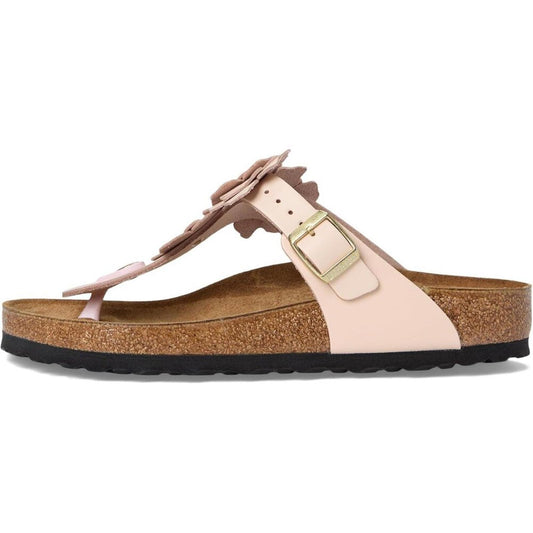 Gizeh Light Rose Leather Flowers Sandals
