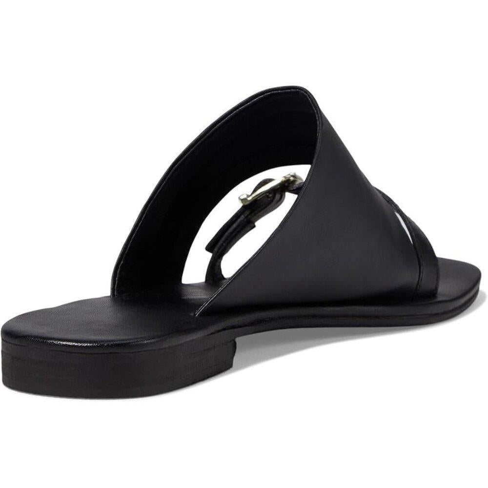 Free People Sandals Mila Black Leather Flat Slides