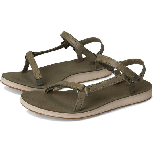 Original Universal Slim Burnt Olive Leather Strap Sandals