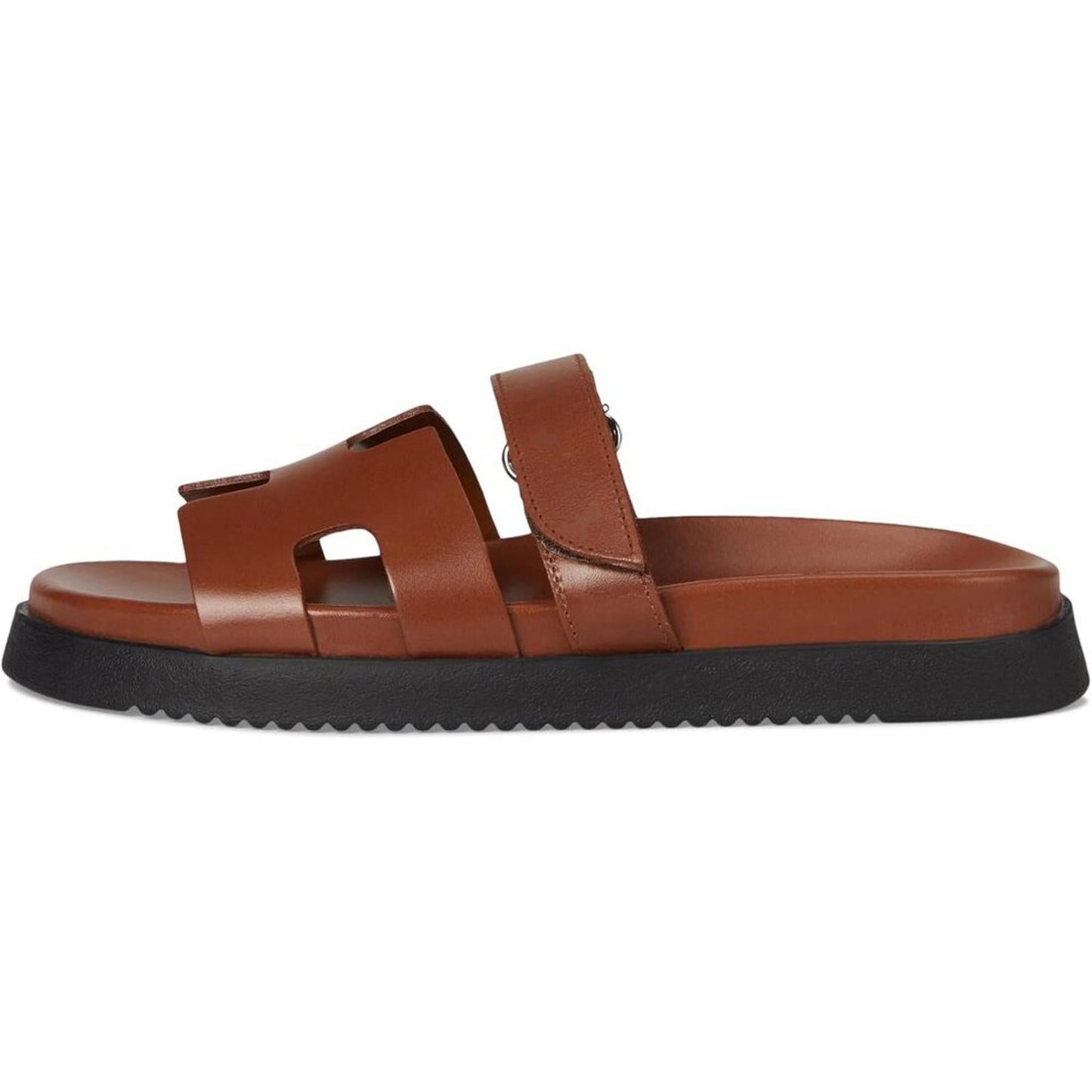 Steve Madden Shoes Mayven Camel Leather Slide Sandals