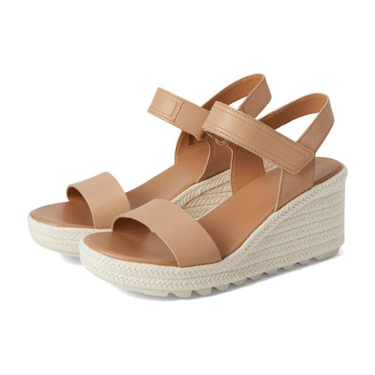 Cameron Honest Beige Leather Wedge Sandals