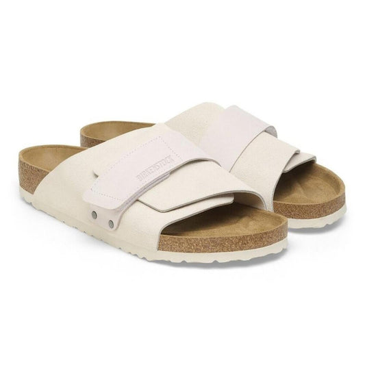 Kyoto Antique White Nubuck Suede Leather Sandals