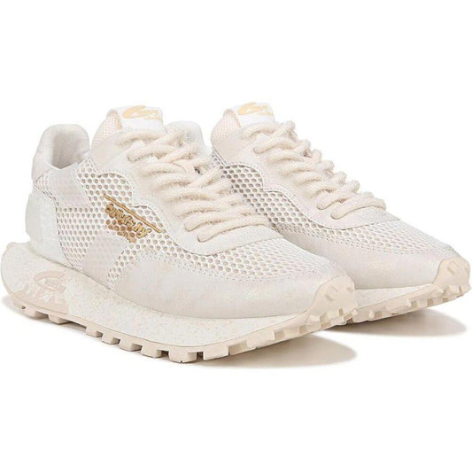 Devyn White Cream Lace Up Sneakers