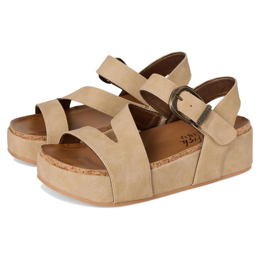 Isabel Sand Faux Nubuck Platform Sandals