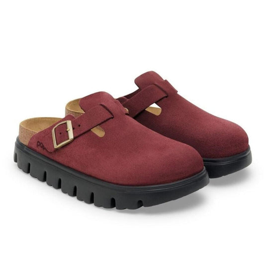Papillio Boston Chunky Zinfandel Suede Leather Clogs