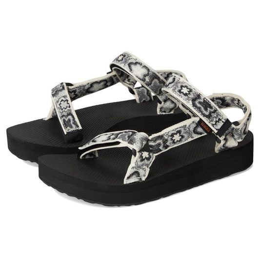 Midform Universal Neon Floral Black Strap Sandals