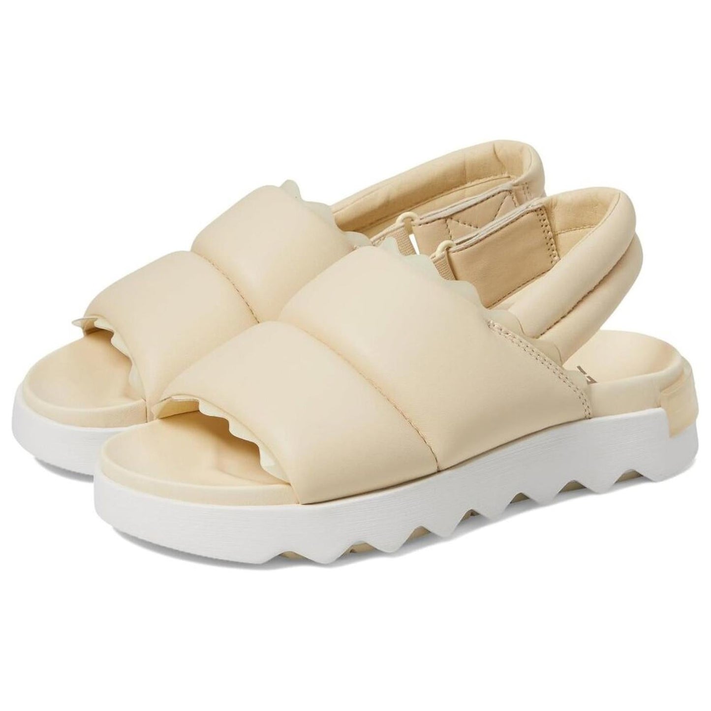 Viibe Honey White Leather Slingback Sandals