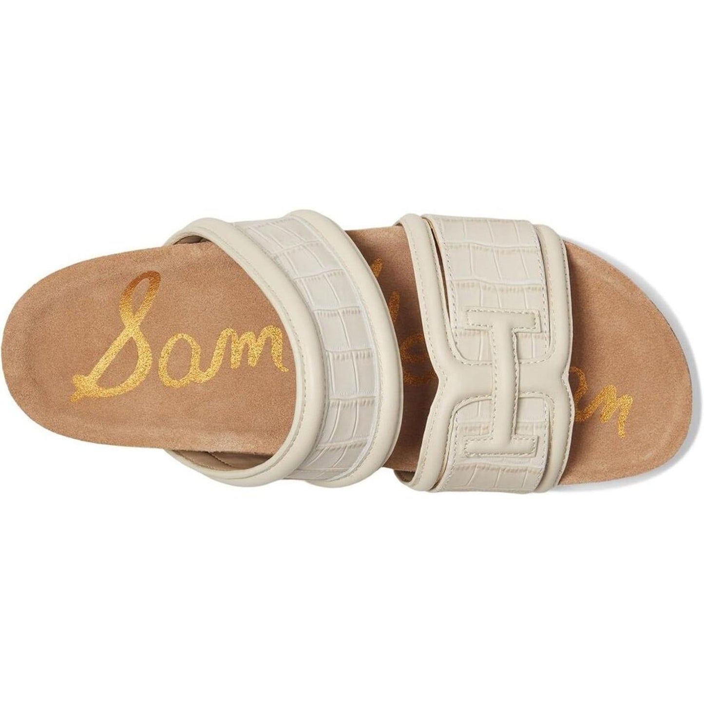 Rowan Ivory Leather Flat Slide Sandals