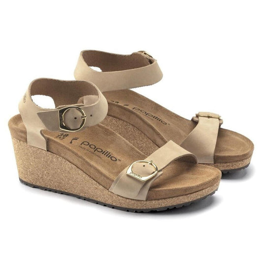 Papillio Soley Sandcastle Nubuck Leather Wedge Sandals