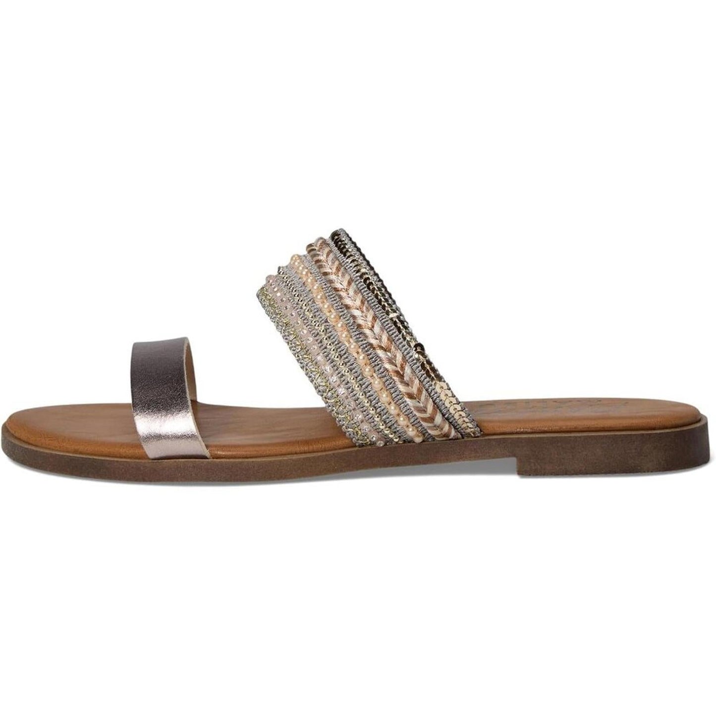 Curtis Metallic Pearl Fabric Woven Sandals