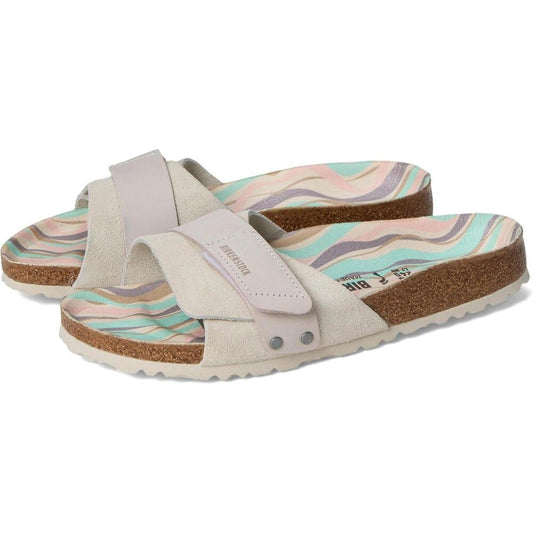 Oita Antique White Printed Footbed Sandals