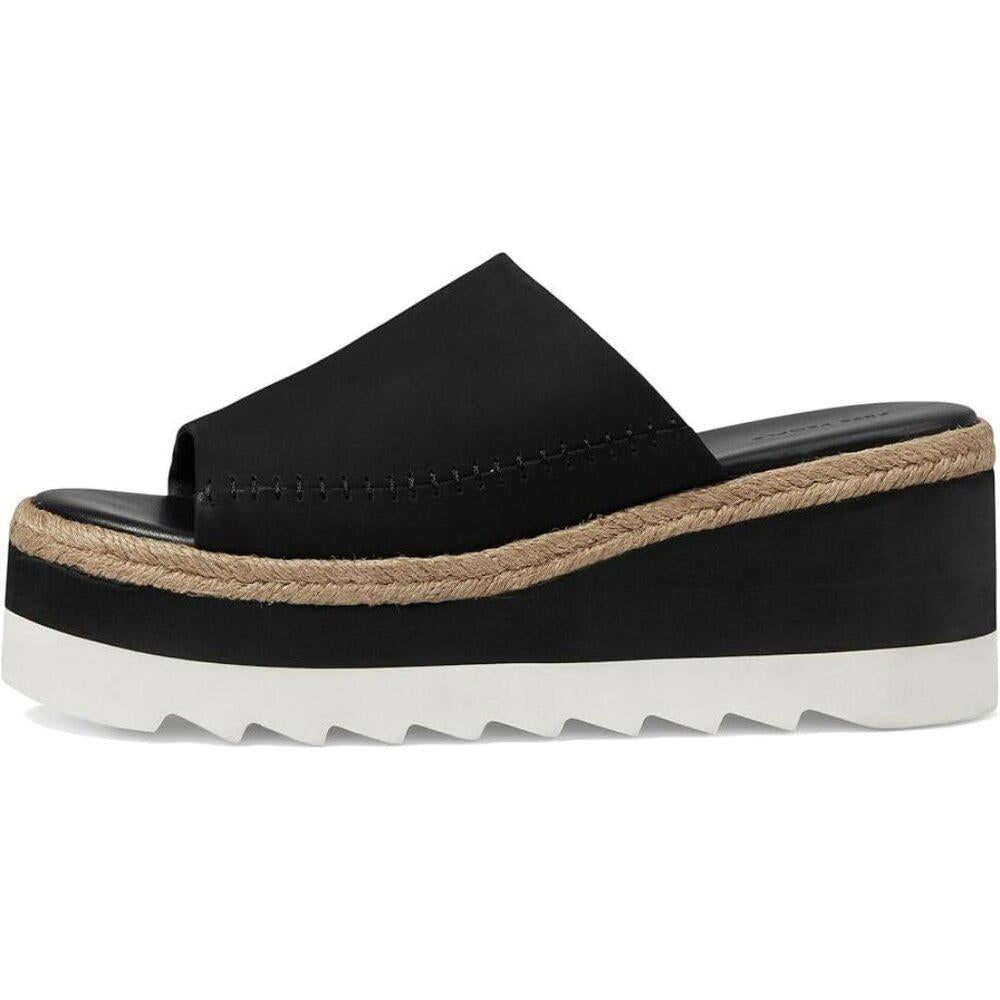 Free People Sandals Santorini Black Leather Platform Slides