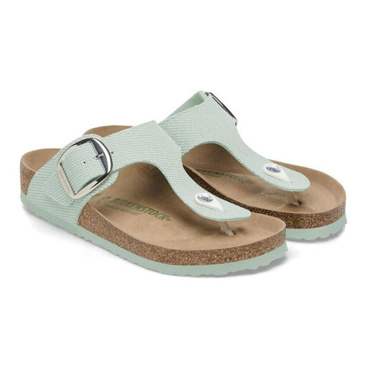 Gizeh Vegan Big Buckle Surf Green Textile Canvas Sandals