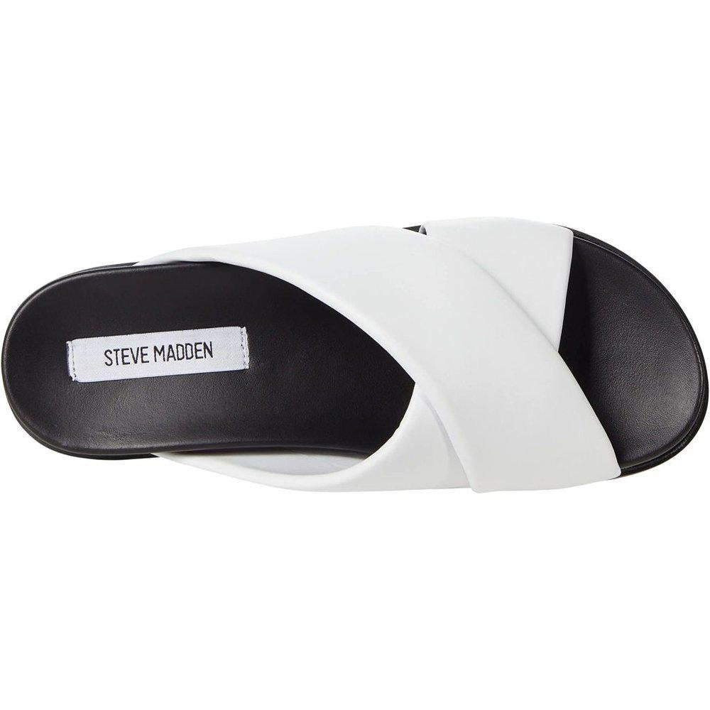 Adlee White Crisscross Slides