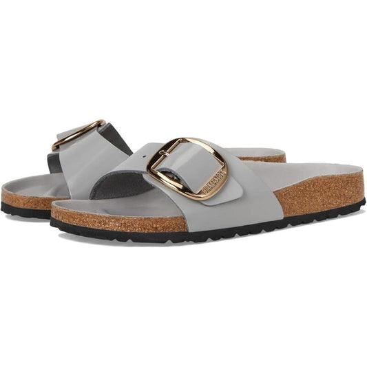 Madrid Stone Coin Big Buckle High Shine Sandals