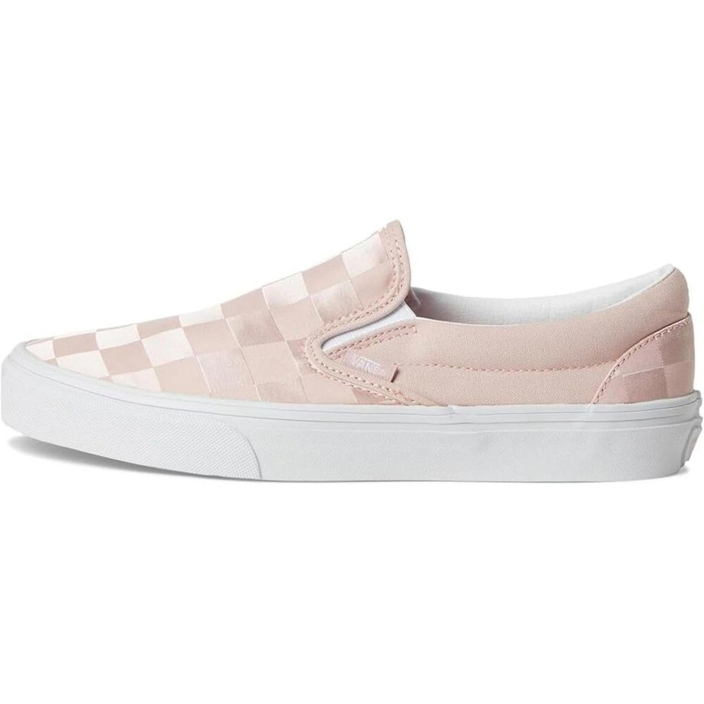 Classic Satin Checkerboard Sepia Rose Slip On Sneakers