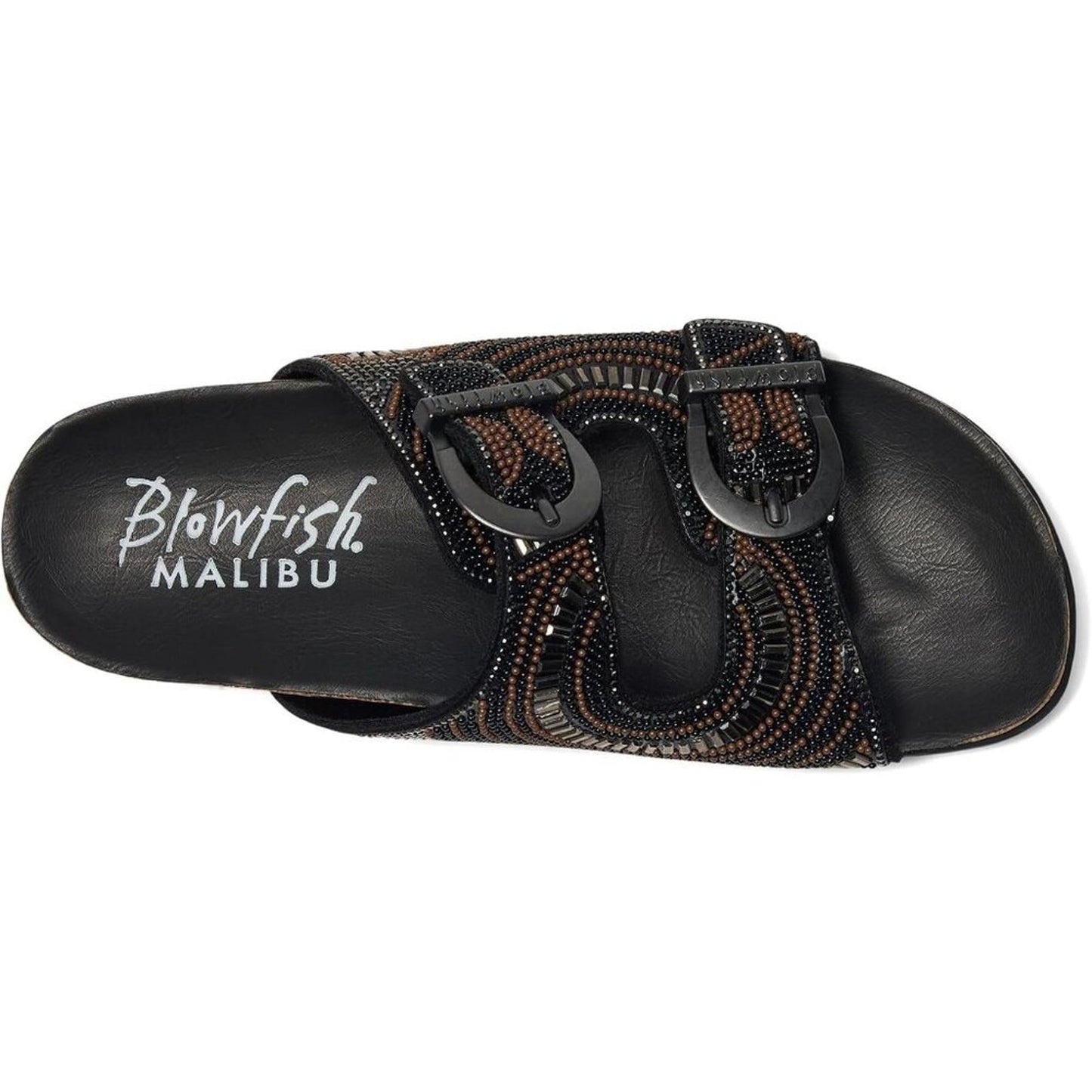 Lima Black Bead Embellished Sandals