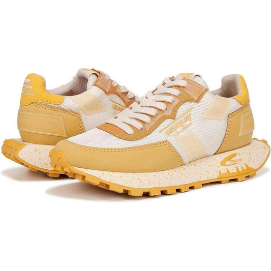 Devyn Yellow White Lace Up Sneakers
