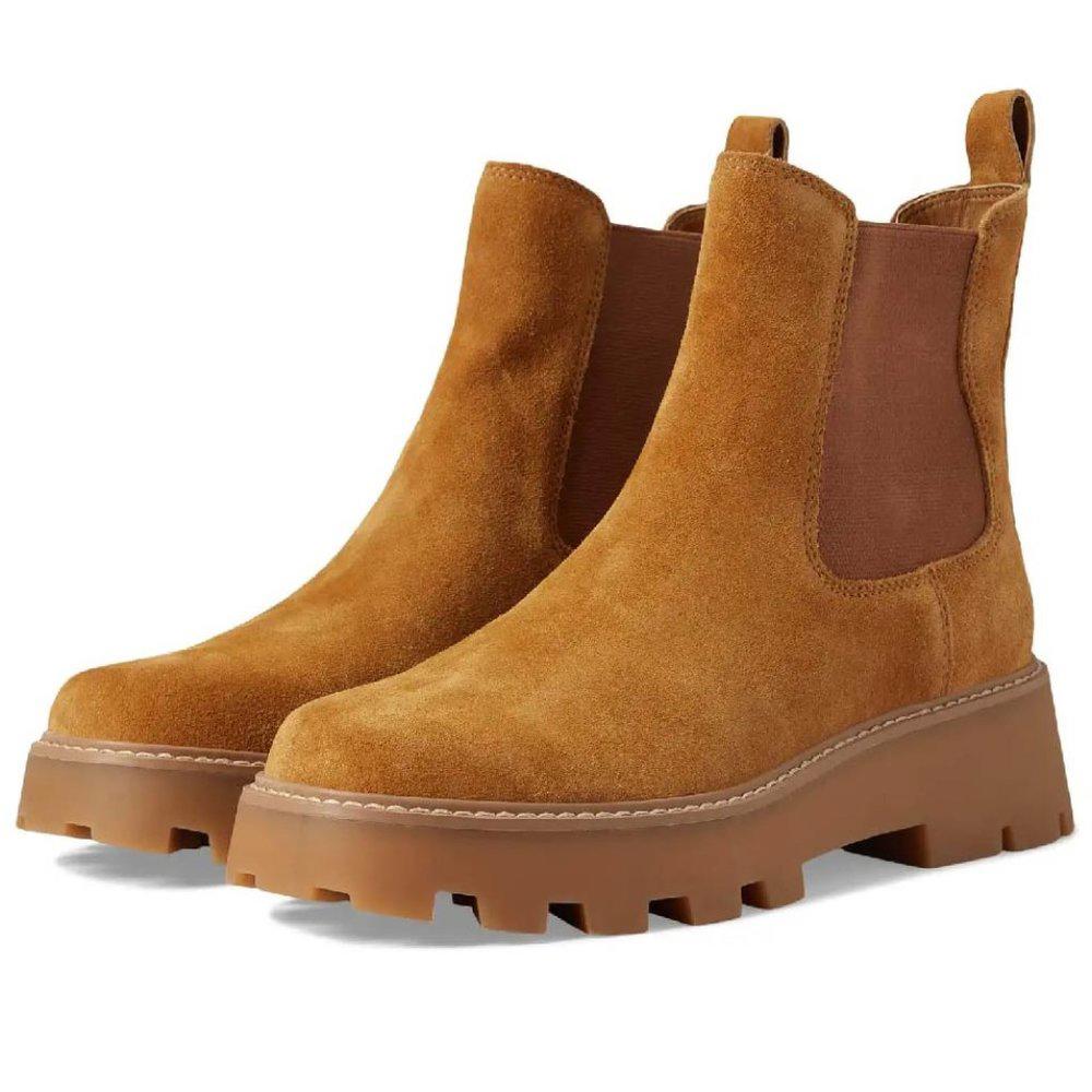 Jaelyn Caramel Suede Chelsea Boots