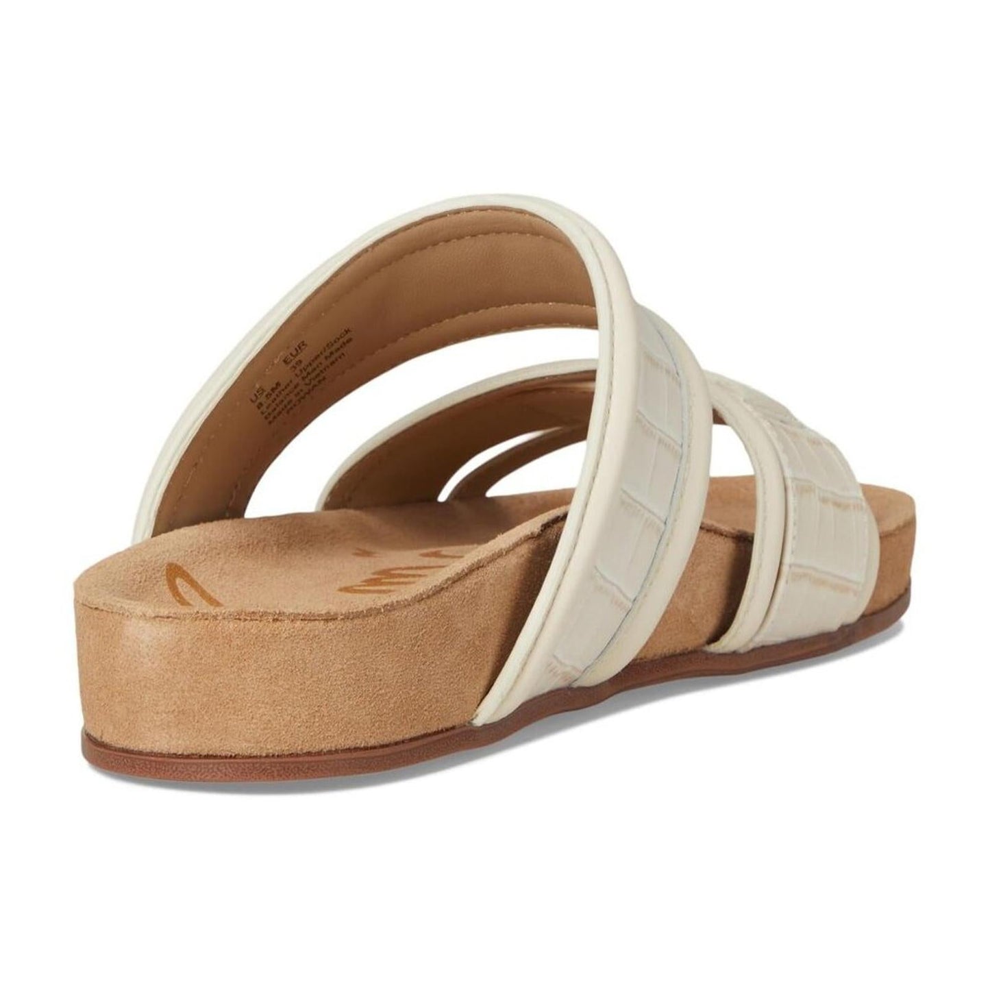 Rowan Ivory Leather Flat Slide Sandals