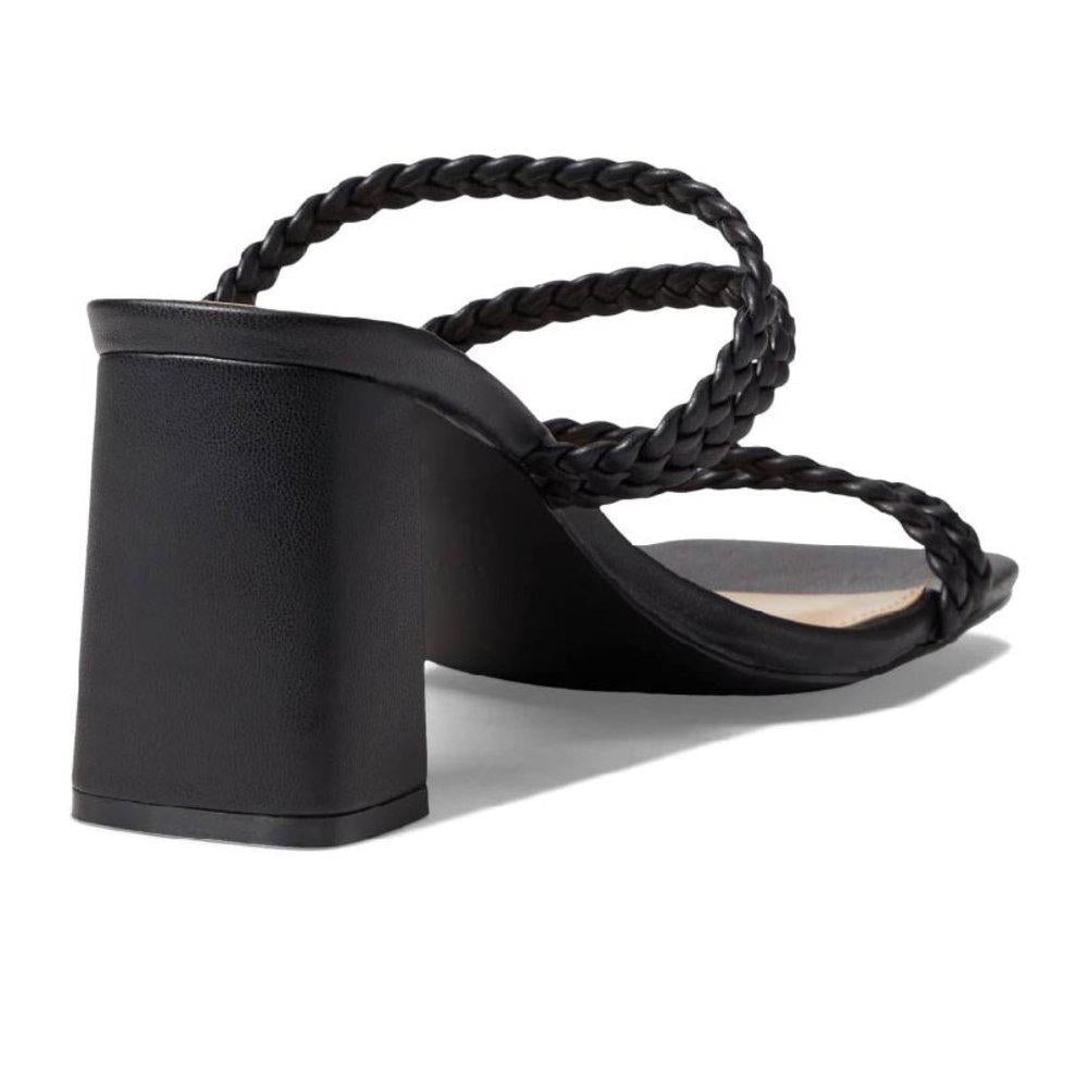 Dion Black Braided Heeled Sandals