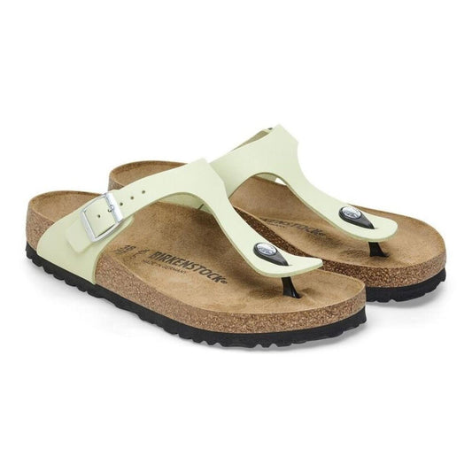 Gizeh Faded Lime Nubuck Leather Sandals