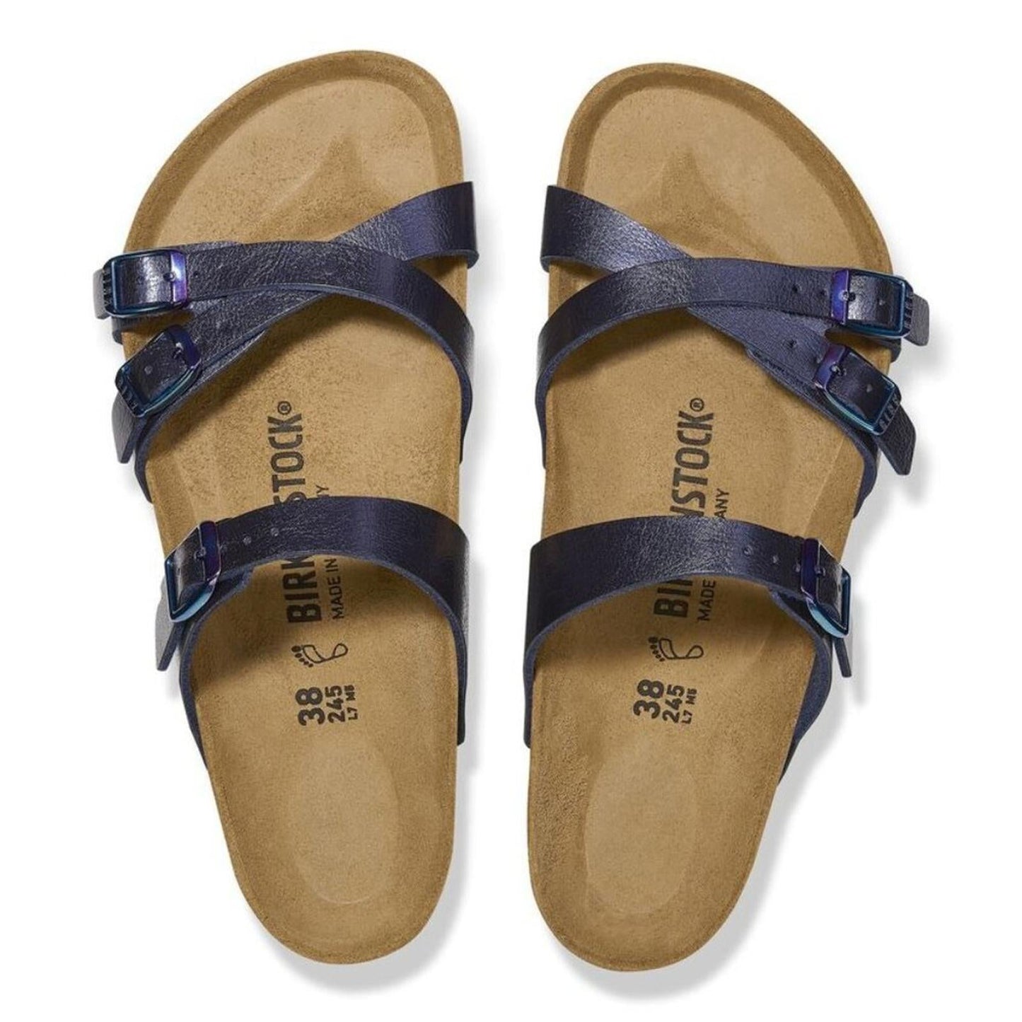 Franca Graceful Midnight Blue Birko Flor Sandals