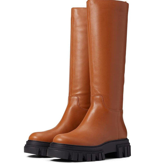Malena Leather Knee High Booties