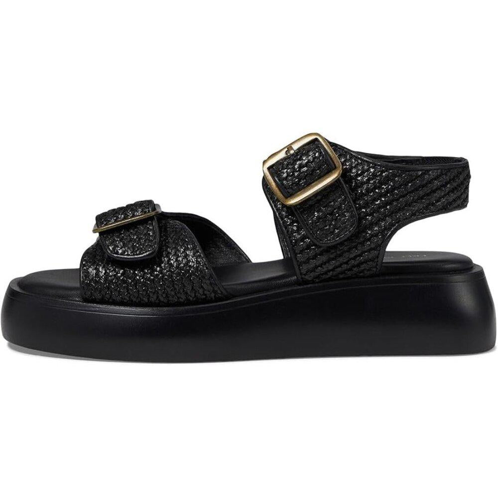 Free People Sandals Mandi Black Woven Platform Shoes