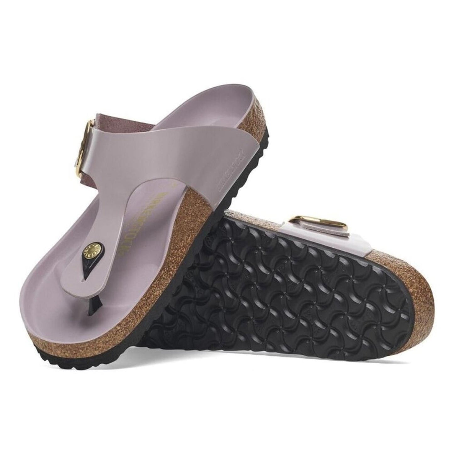 Gizeh Hammered Big Buckle High Shine Faded Purple Sandals