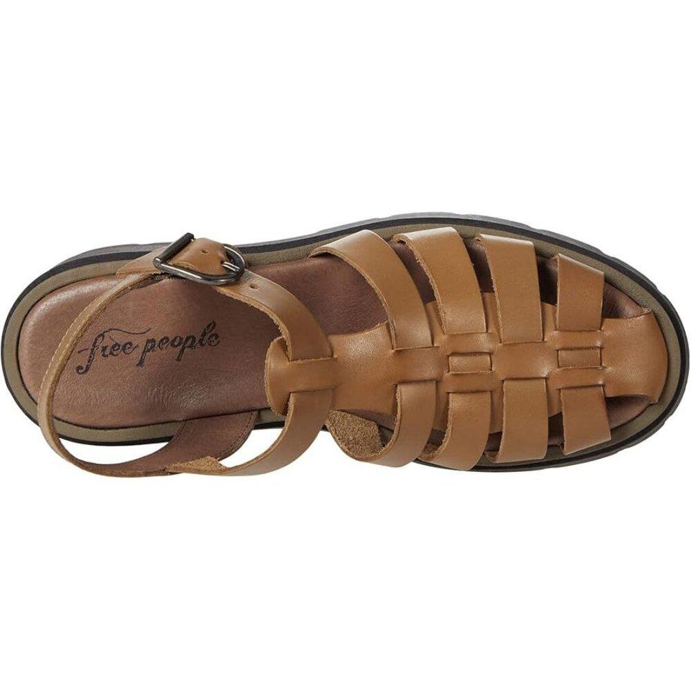 Delaney Dark Sand Leather Fisherman Platform Sandals