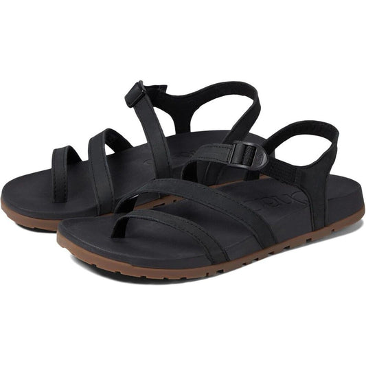 Lowdown Black Leather Strappy Sandals
