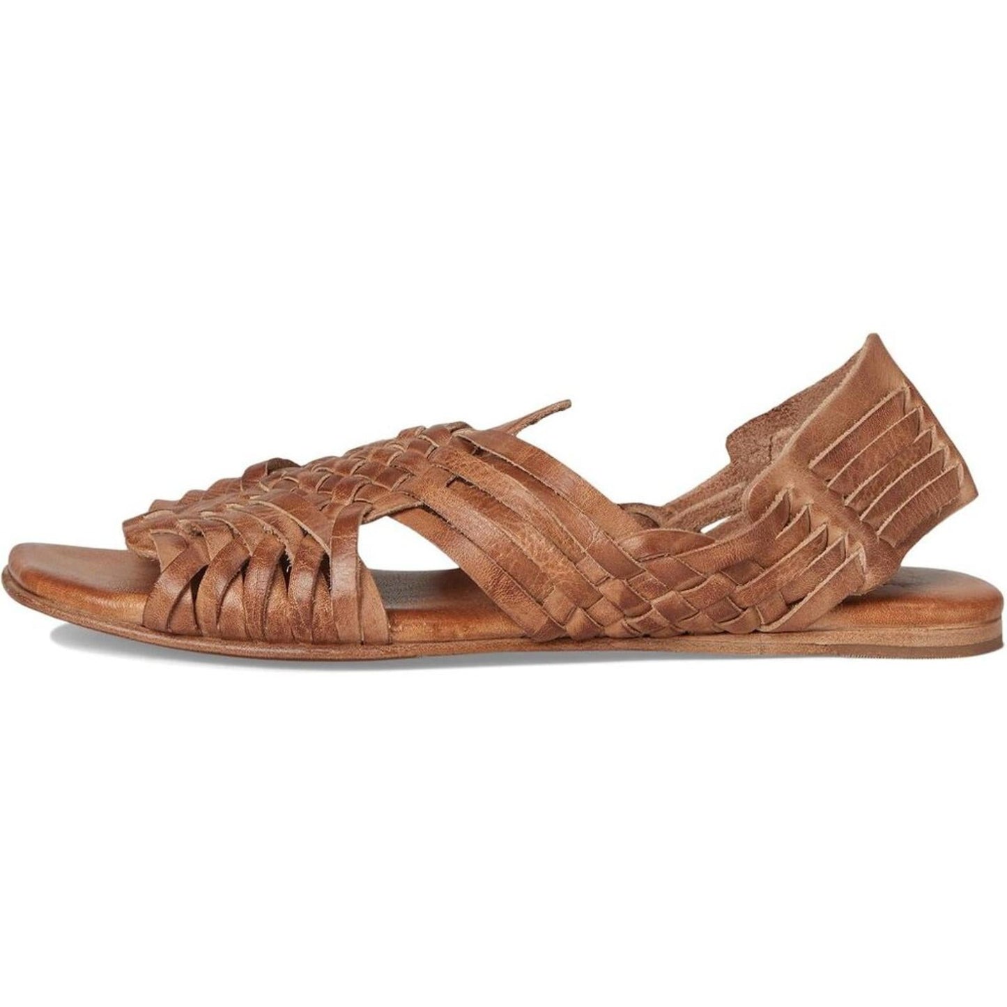Lauren 2 Tan Leather Huarache Flat Sandals