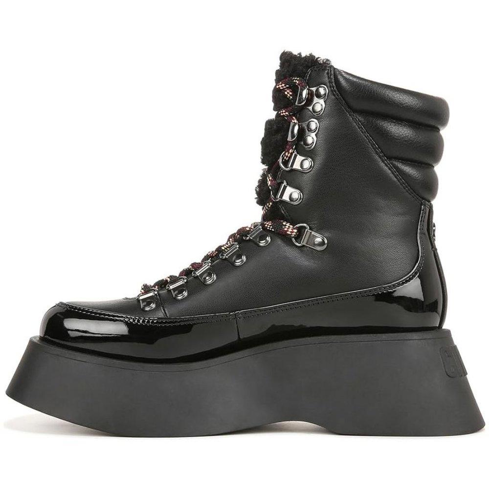 Gail Black Lace Up Hiker Boots