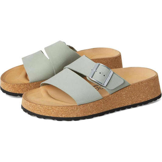 Papillio Almina Pure Sage Nubuck Platform Sandals