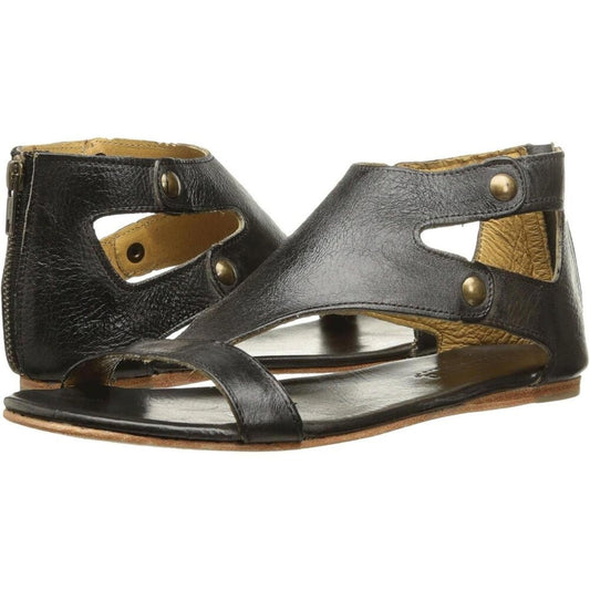 Soto Black Rustic Leather Sandals