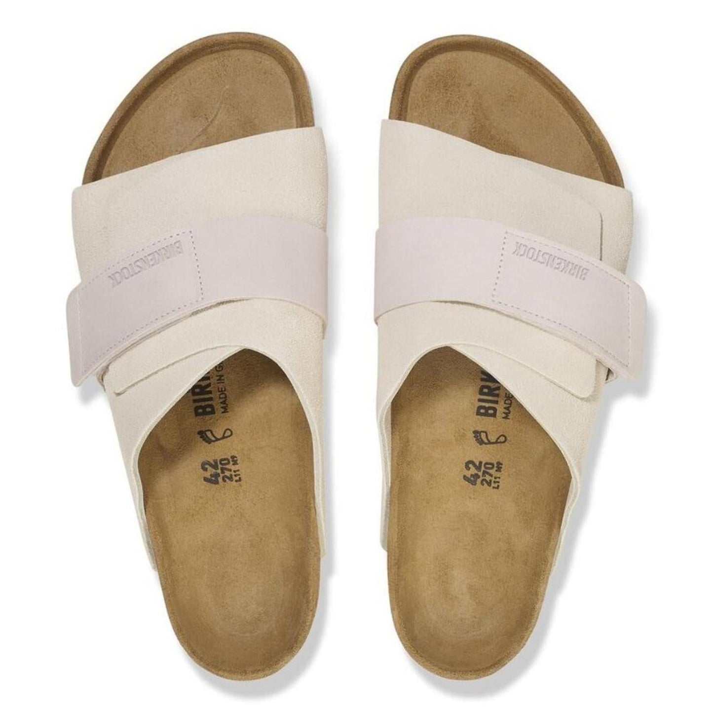 Kyoto Antique White Nubuck Suede Leather Sandals