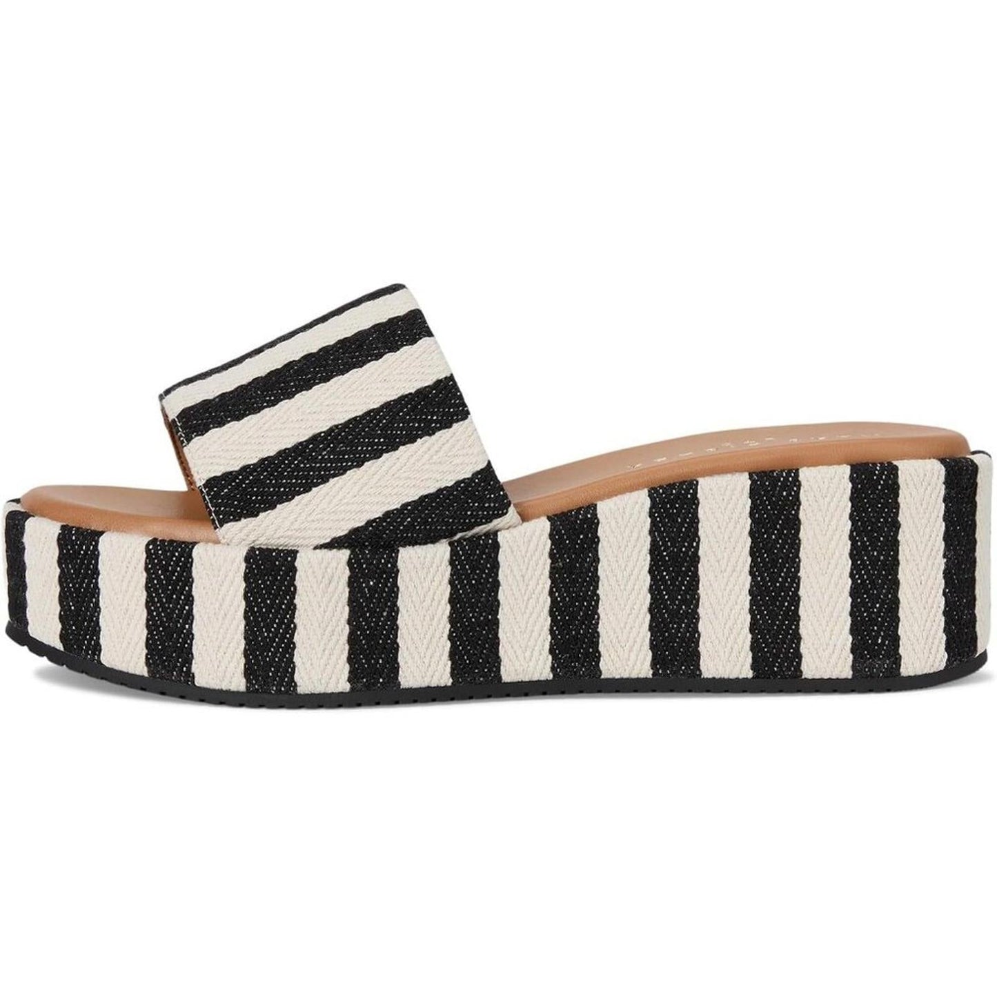 Daylin Black Stripe Wedge Sandals