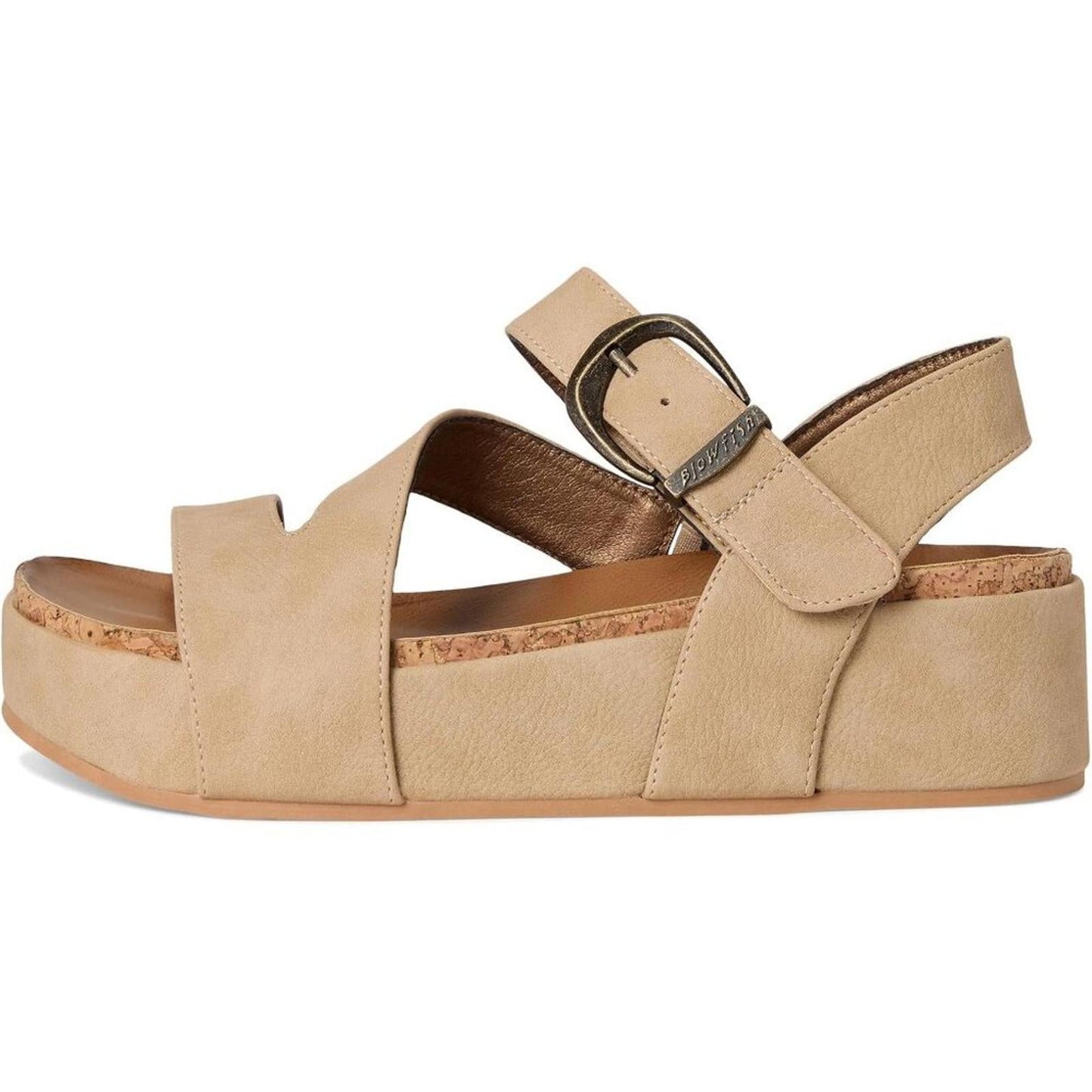 Isabel Sand Faux Nubuck Platform Sandals