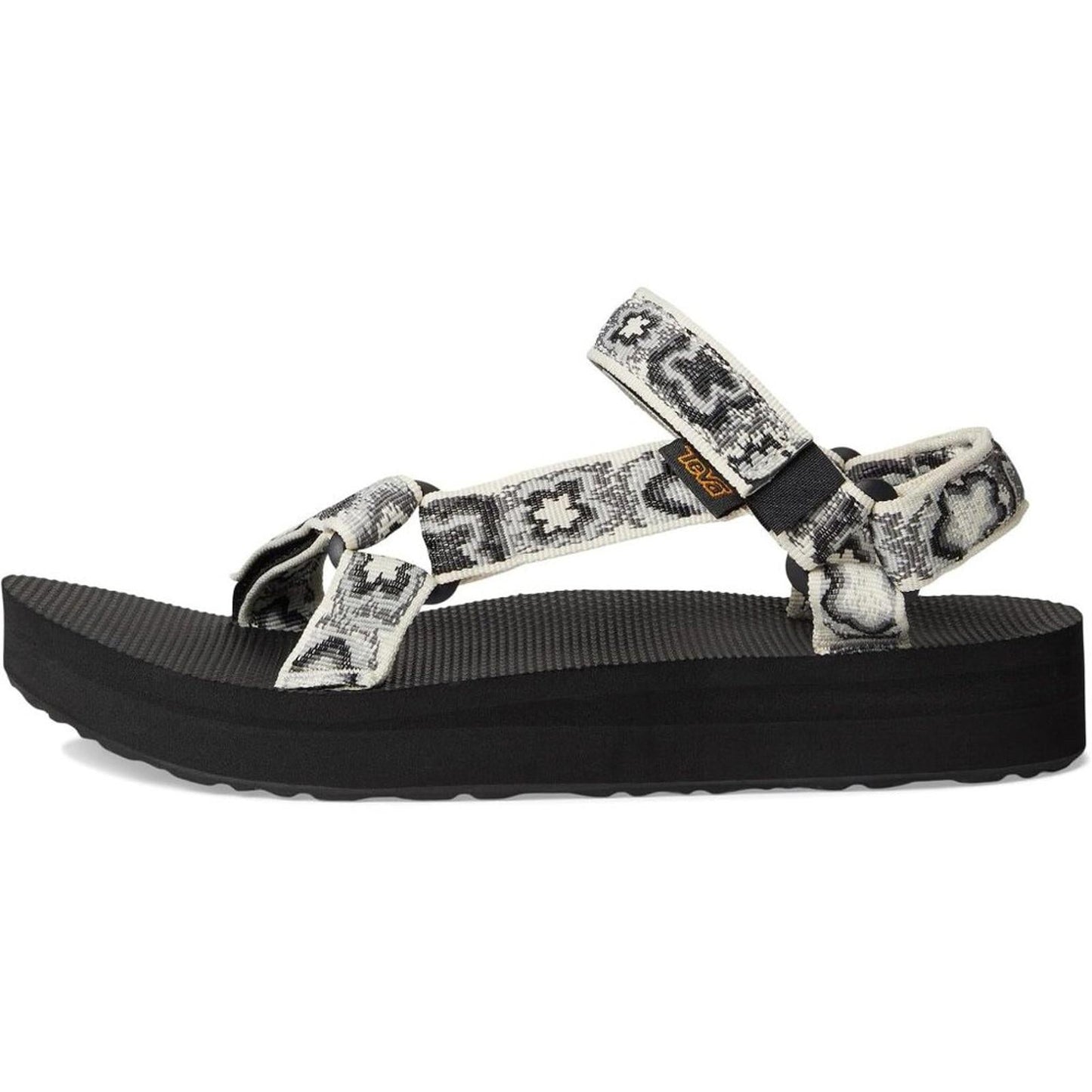 Midform Universal Neon Floral Black Strap Sandals