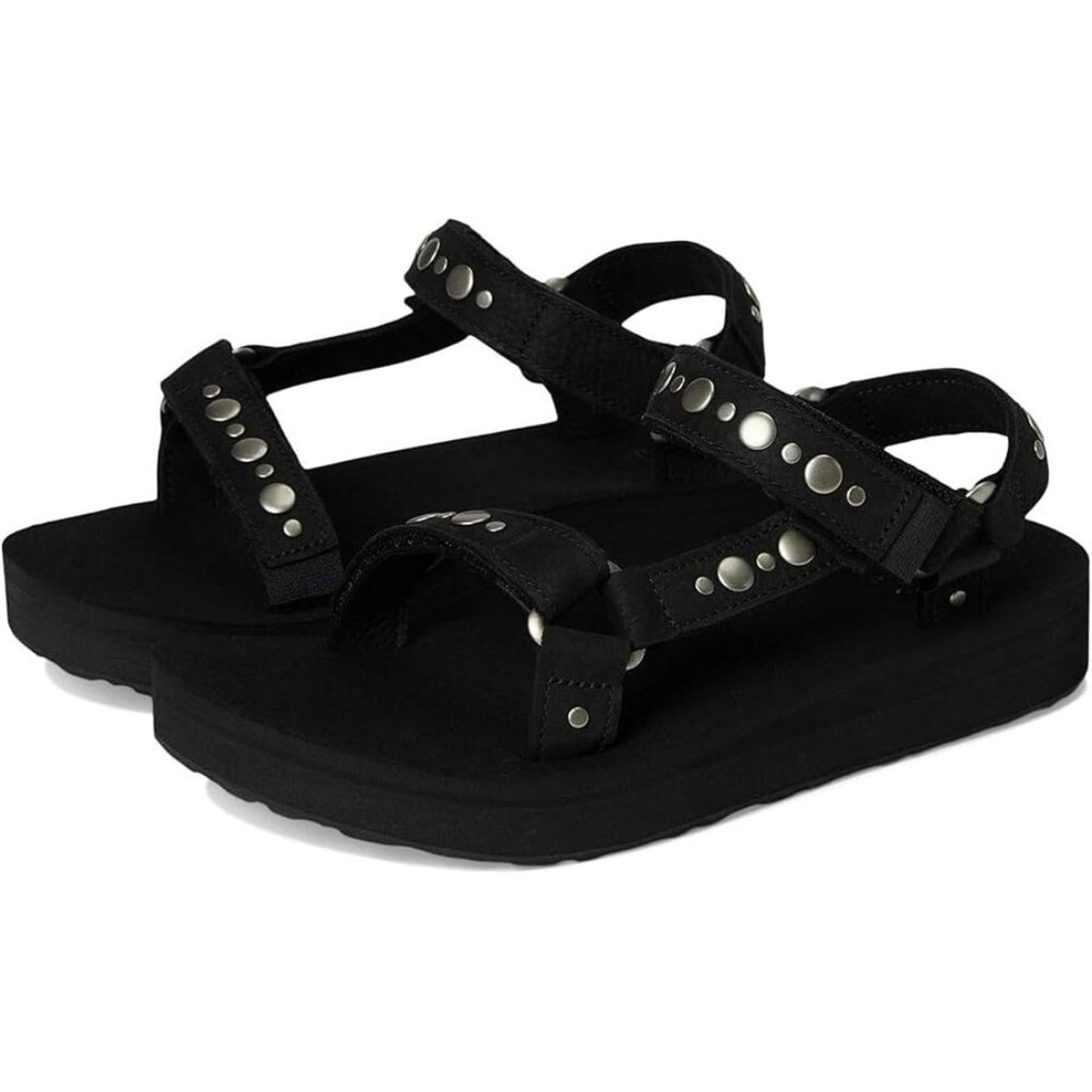 Midform Universal Black Studded Strap Sandals