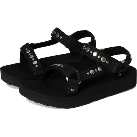 Midform Universal Black Studded Strap Sandals